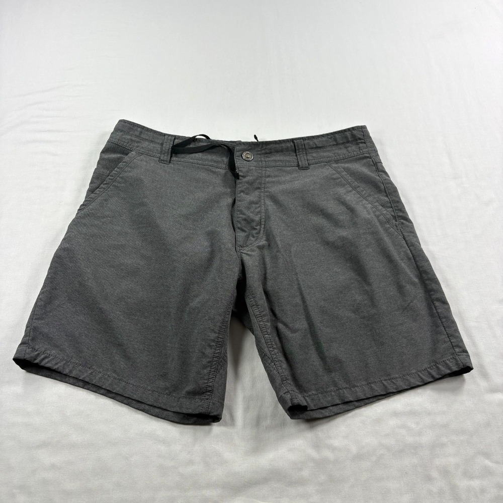 Kuhl Shorts Mens 34 Gray Chino Amfib Tech Hybrid Outdoor Hiking Trail Stretch
